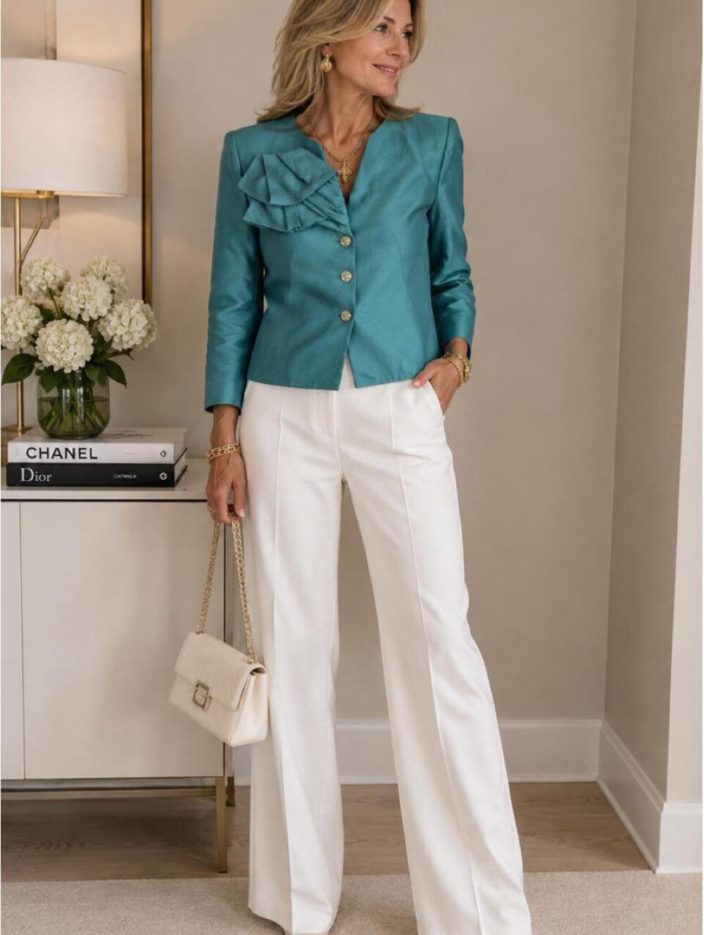 Armani Women's Blue and Green Jacket